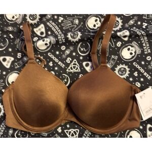 NEW Auden Smooth Brown Lightly‎ Lined Full Coverage Comfort Wire Bra, Size 34C